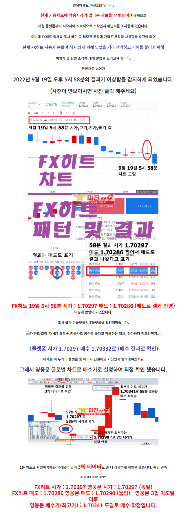 FX히트 차트 조작 사례